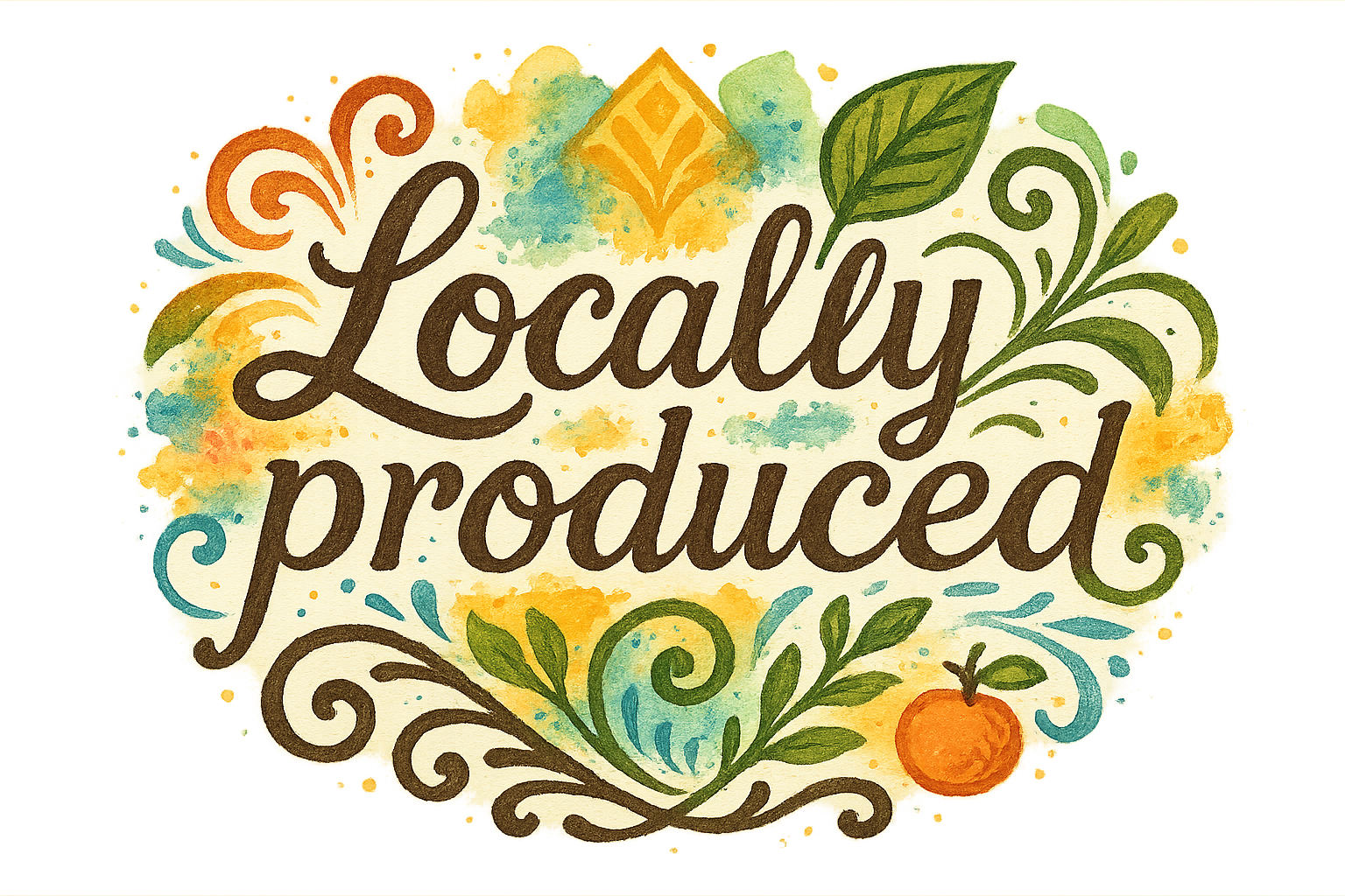 A logo saying "Locally produced" with a creativity